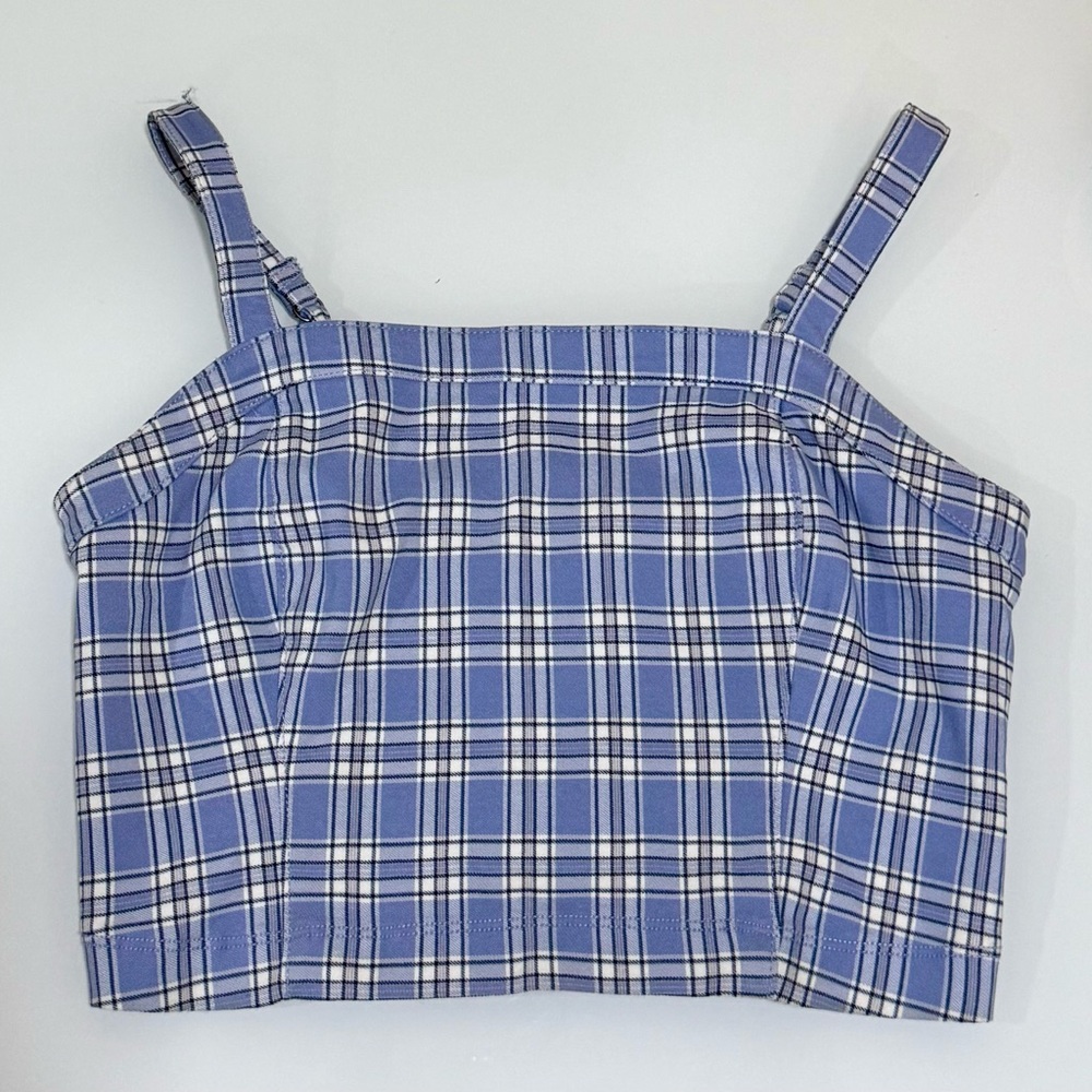 Hollister Blue Plaid Crop Top